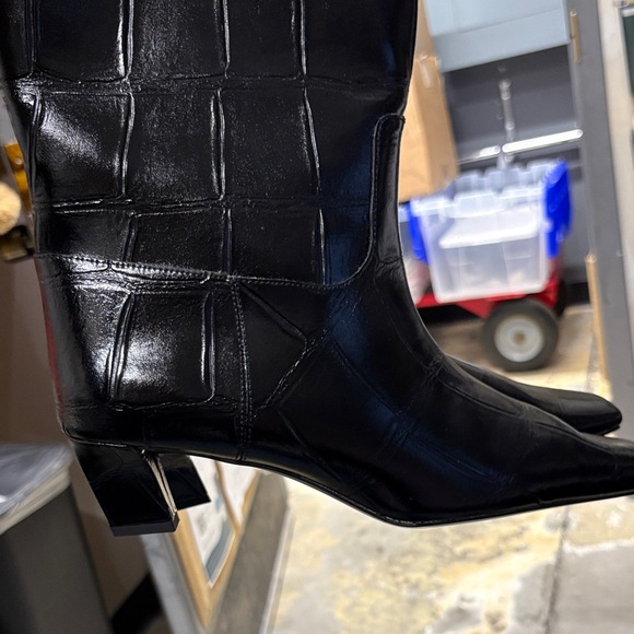 BNWT H&M Croc Black Knee-High Boots - Picture 12 of 12